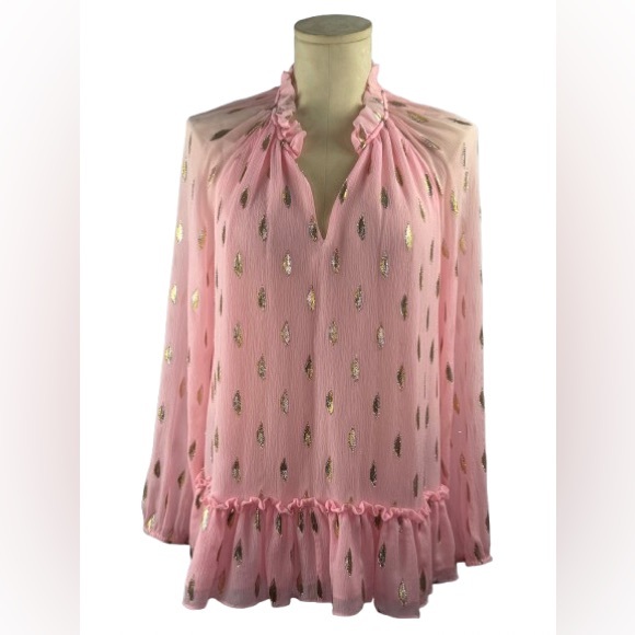 Lilly Pulitzer Tops - LILLY PULITZER • SAVANNA BLOUSE • "PINK TROPICS TINT"